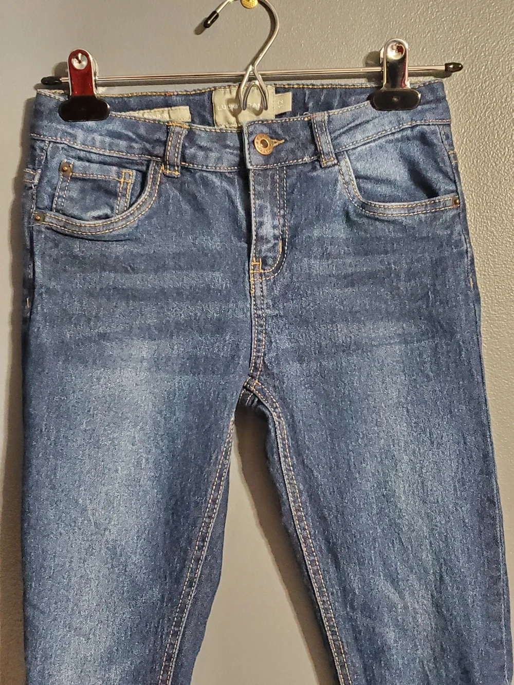 Lucky Brand Zoe Skinny Girls Jeans in Blue Denim Adjustable Waist Size 12